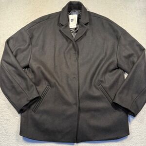 GAP Women's Black Drop Shoulder‎ Wool Blend Coat Size M Tall NWT New
